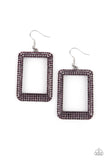 World FRAME-ous - Purple Paparazzi Earrings